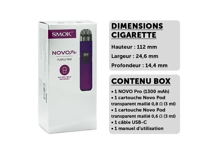 KIT NOVO PRO SMOKTECH ROSE VIOLETTE