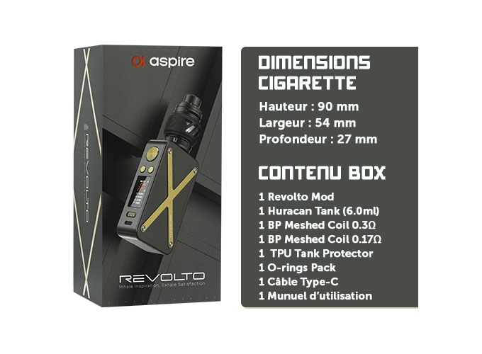 KIT REVOLTO ASPIRE GOLD BLACK