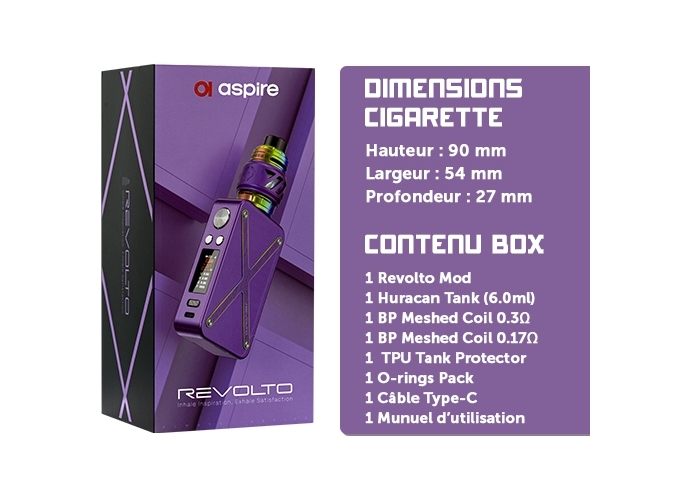 KIT REVOLTO ASPIRE PURPLE RAIMBOW