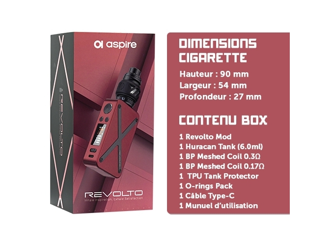 KIT REVOLTO ASPIRE RED BLACK