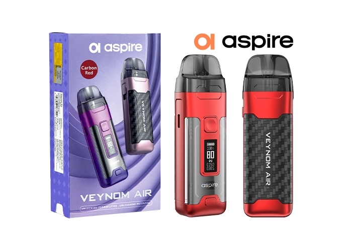 KIT VEYNOM AIR ASPIRE CARBON ROUGE 2800 mha