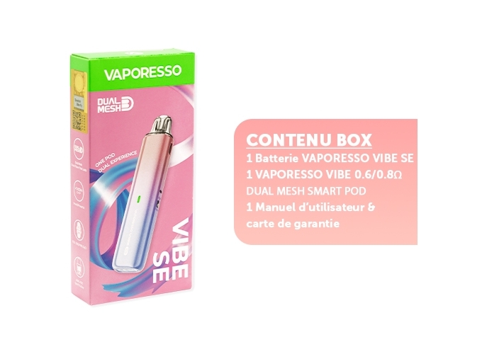 KIT VIBE SE VAPORESSO 1100 MHA ROSE ET BLEU