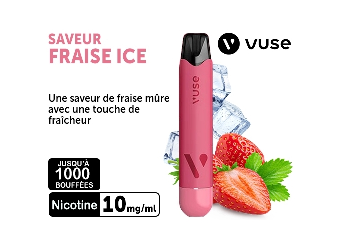 KIT VUSE RELOAD PEN 1000 FRAISE ICE 10 MG