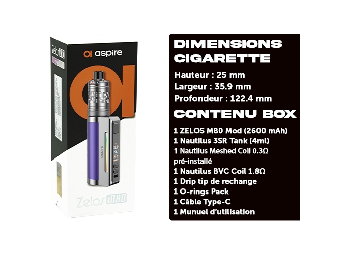 KIT ZELOS M80 PURPLE SILVER