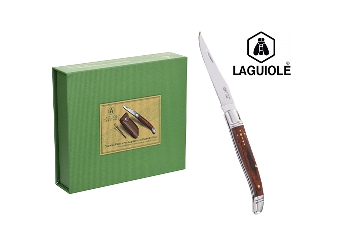 LAGUIOLE COUTEAU PLIANT   ETUI   AIGUISEUR (1)