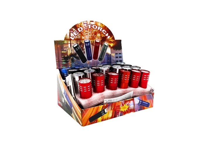 LAMPE DE POCHE METAL 8.5CM 9 LEDS 4C ASS. (24)