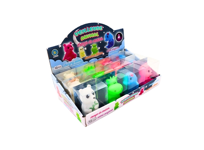 LAMPE   VEILLEUSE ANIMAL 4 ASS. (BTE.12)