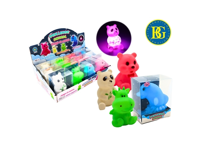 LAMPE   VEILLEUSE ANIMAL 4 ASS. (BTE.12)