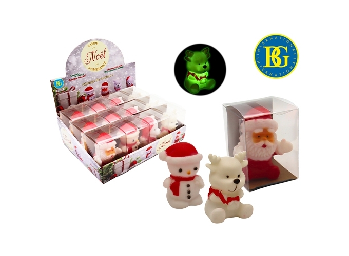 LAMPE VEILLEUSE NOEL 8cm  4 ASS. (BTE.12)