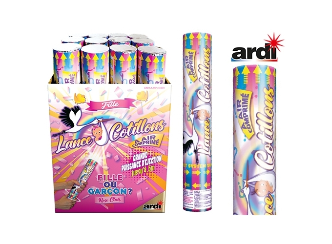 LANCE-COTILLONS 30cm BABY SHOWER FILLE (12 pieces)