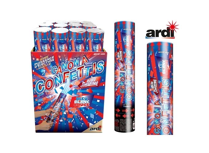 LANCE-COTILLONS 30cm BLEU-BLANC-ROUGE (12 pieces)