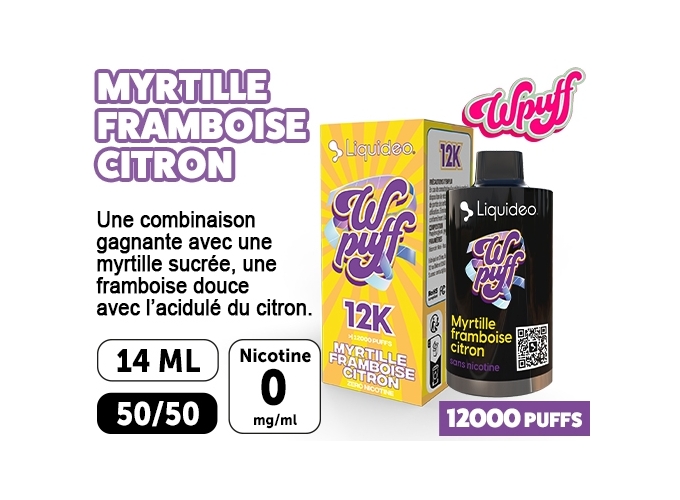 LIQUIDEO 12 K POD SEUL MYRTILLE FRAMBOISE CITRON