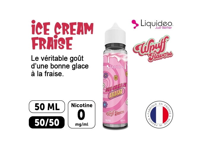 LIQUIDEO WPUFF ICE CREAM FRAISE 00 MG ML  50 ML
