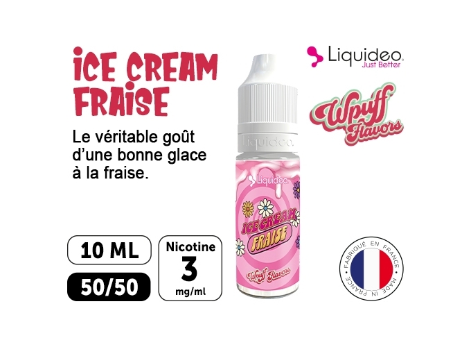 LIQUIDEO WPUFF ICE CREAM FRAISE 03 MG ML  10 ML