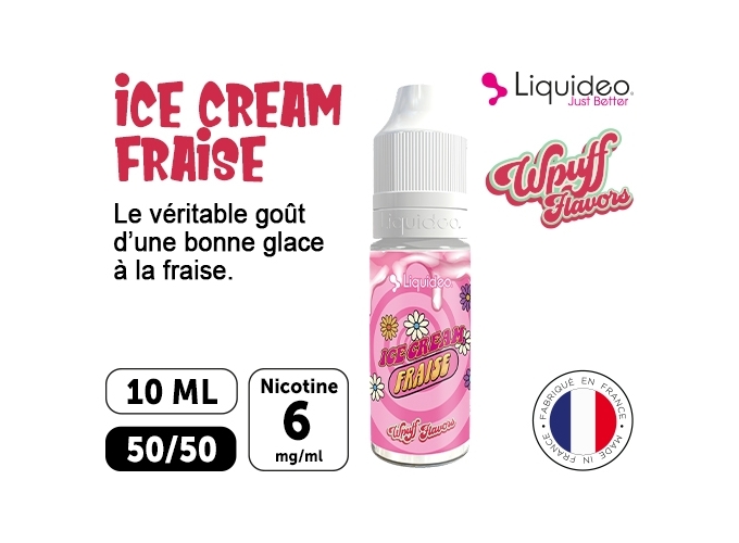 LIQUIDEO WPUFF ICE CREAM FRAISE 06 MG ML  10 ML