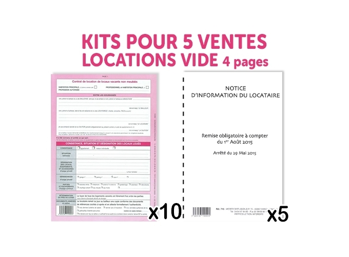 LOT DE 10 KITS  HABITATION VIDE 4P   5 NOTICES (1)