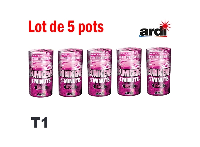 LOT DE 5 POTS FUMIGENE ROSE 1 MINUTE (1)