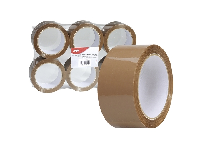 LOT DE 6 RUBAN POLYPRO HAVANE 48MMX66M (1)