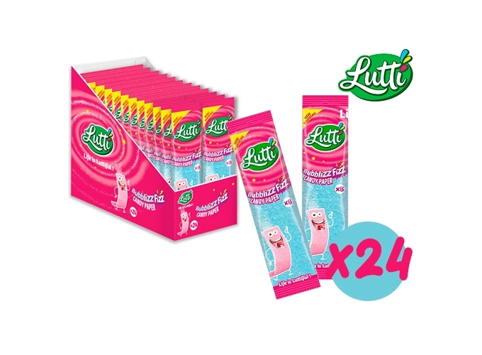 LUTTI BUBBLIZ FIZZ CANDY PAPER 15G (CART.24)