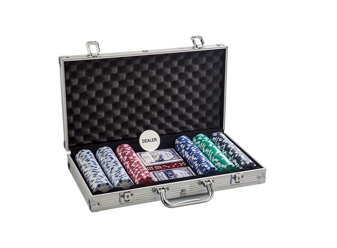 MALLETTE METAL POKER 300 JETONS CARTES ET DES