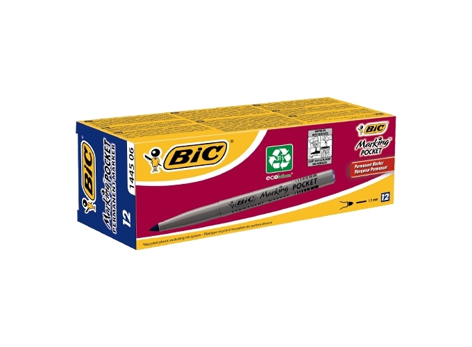 MARKER BIC PERMANENT POCKET PTE OGIVE BLEU (12)
