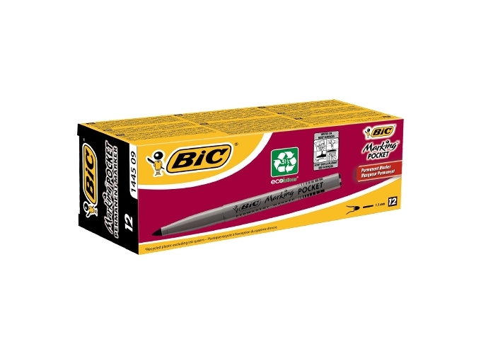 MARKER BIC PERMANENT POCKET PTE OGIVE NOIR (12)