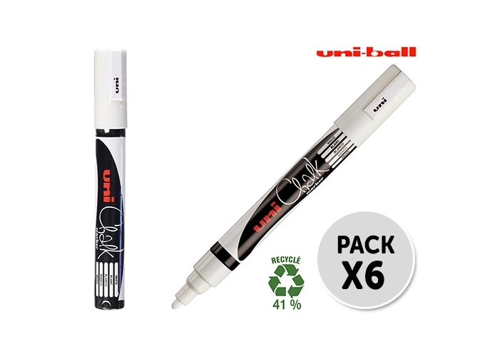 MARQUEUR CRAIE LIQUIDE BLANC (6)