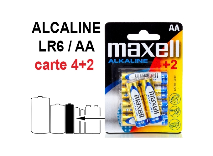 MAXELL BL. 4   2 PILES ALCALINES  LR 6 (12)