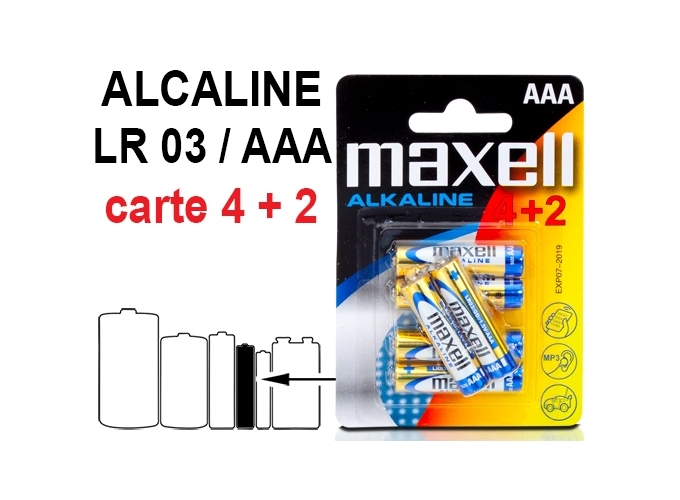 MAXELL BL. 4   2 PILES ALCALINES  LR03 (12)