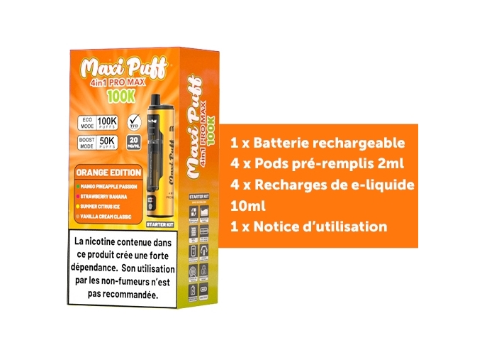 MAXI PUFF PRO MAX ORANGE EDITION 100 K 20 MG (1)