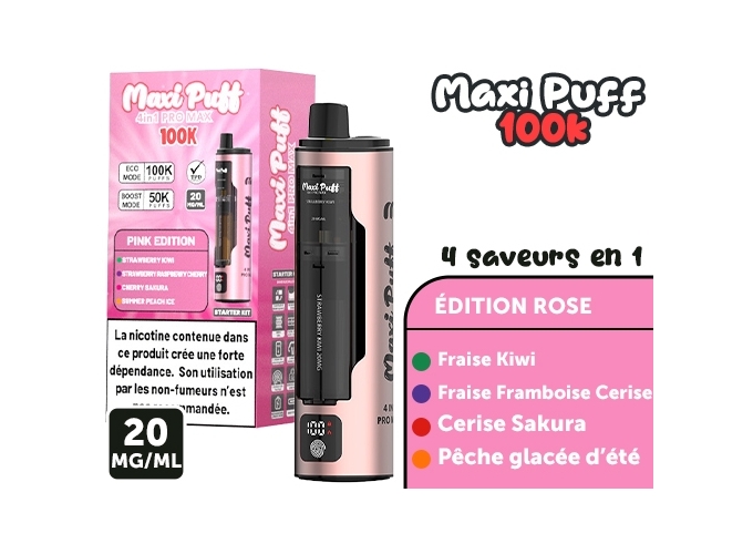 MAXI PUFF PRO MAX PINK EDITION 100 K 20 MG (1)