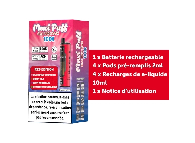 MAXI PUFF PRO MAX RED EDITION 100 K 20 MG (1)