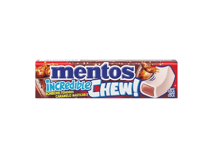 MENTOS INCREDIBLE CHEW STICK 10 DRAGEES COLA (20)