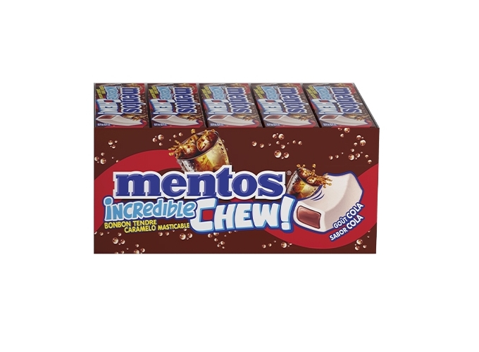 MENTOS INCREDIBLE CHEW STICK 10 DRAGEES COLA (20)