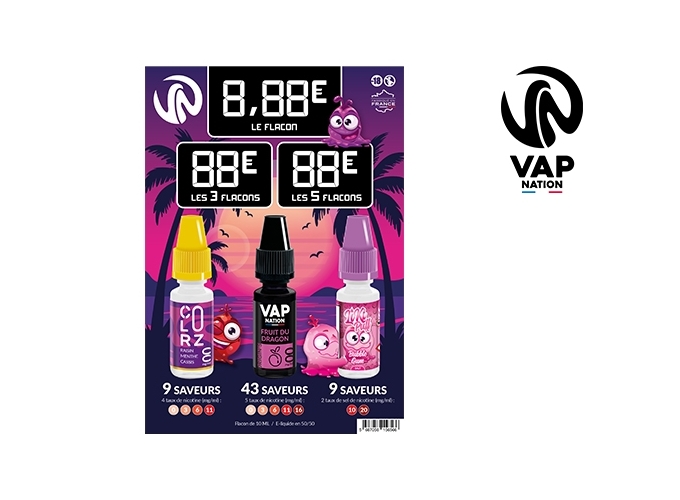 MENU A5 PROMOTIONS DES E-LIQUIDES VAP NATION