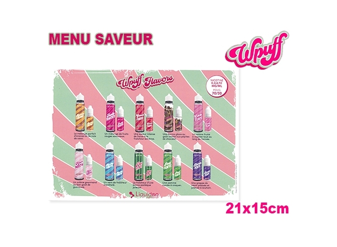 MENU SAVEUR WPUFF FLAVOR LIQUIDEO