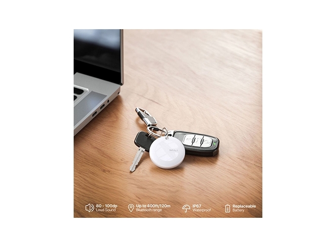MILI TAG LOCALISATEUR AVEC PORTE CLEFS BLANC (1)