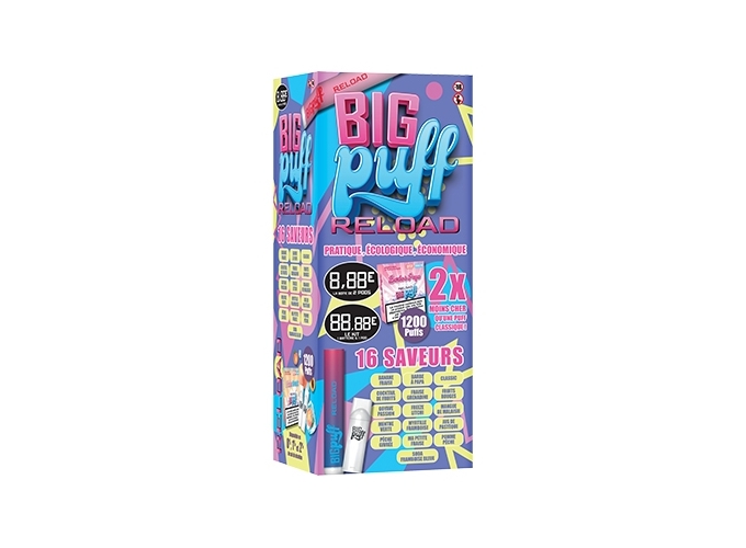 MOBILIER DE COMPTOIR RELOAD BIG PUFF 50 REFERENCES