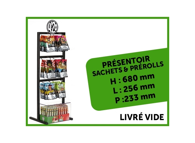 MOBILIER SACHETS ET PREROLLS 420 COMPTOIR