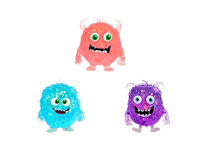 MONSTRE ANTISTRESS GEL 7CM 3 COUL. ASS. (BTE.12)