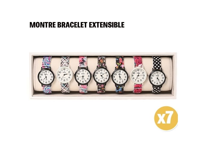 MONTRE BRACELET EXTENSIBLE ASSORT. (7)