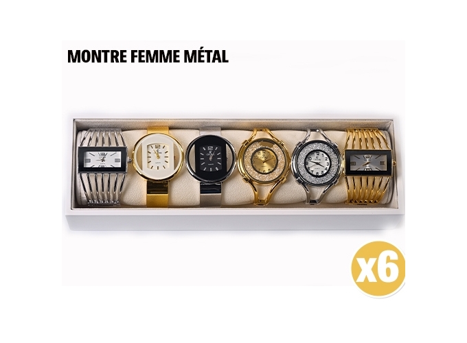 MONTRE FEMME METAL FANTAISIE ASSORT. (6)