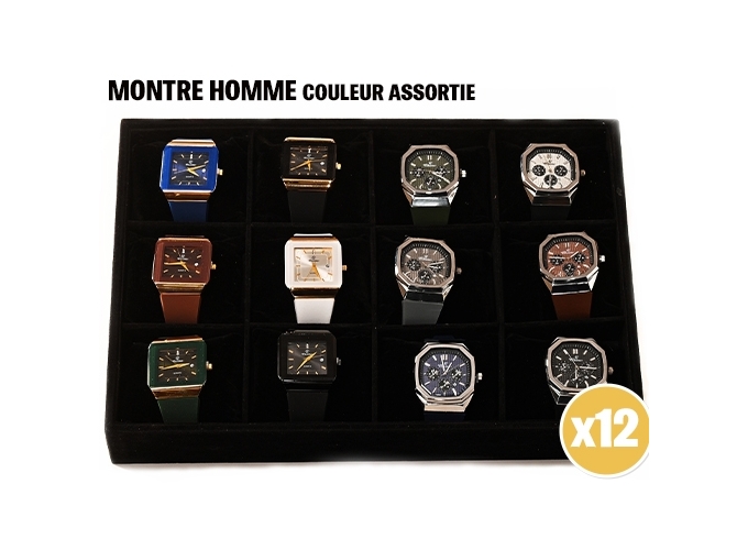 MONTRE HOMME COULEUR ASSORT. (12)