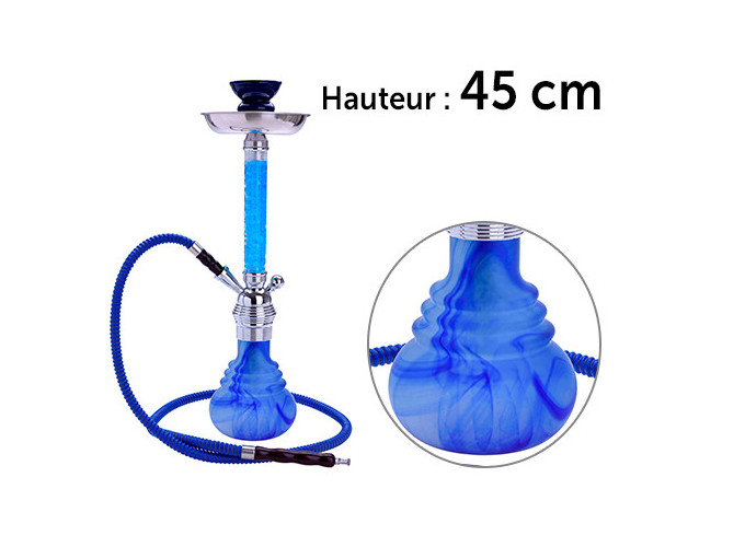 NARGUILE TUBE A GLACE 45CM BLEU 1 TUBE  (1)