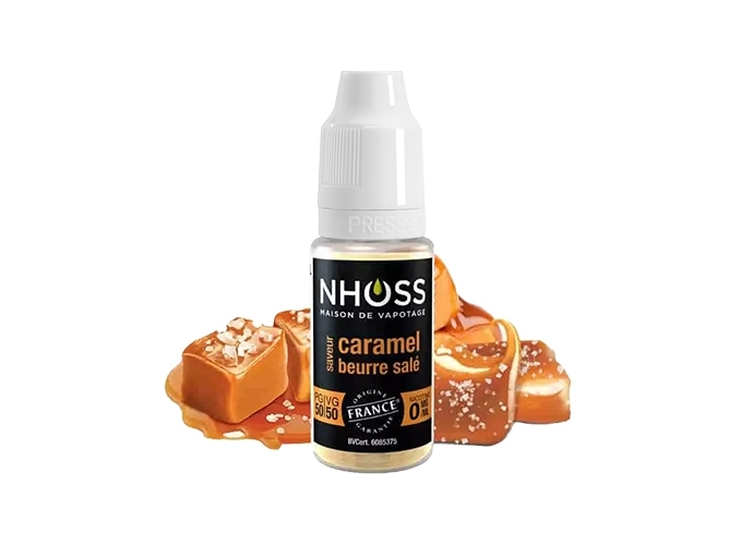 NHOSS 10 ml CARAMEL BEURRE SALE NICOT  00Mg