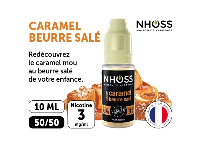 NHOSS 10 ml CARAMEL BEURRE SALE NICOT  03Mg