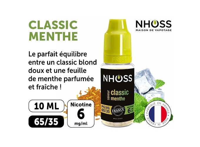 NHOSS 10 ml CLASSIC MENTHE 06 MG ML