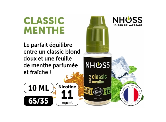 NHOSS 10 ml CLASSIC MENTHE 11 MG ML