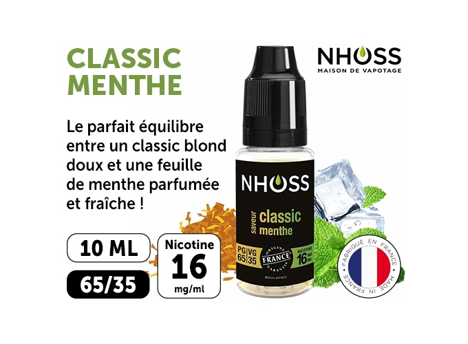 NHOSS 10 ml CLASSIC MENTHE 16 MG ML