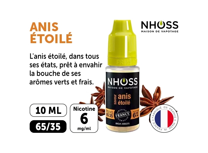 NHOSS 10 ml E-LIQUID ANIS NICOTINE 06Mg